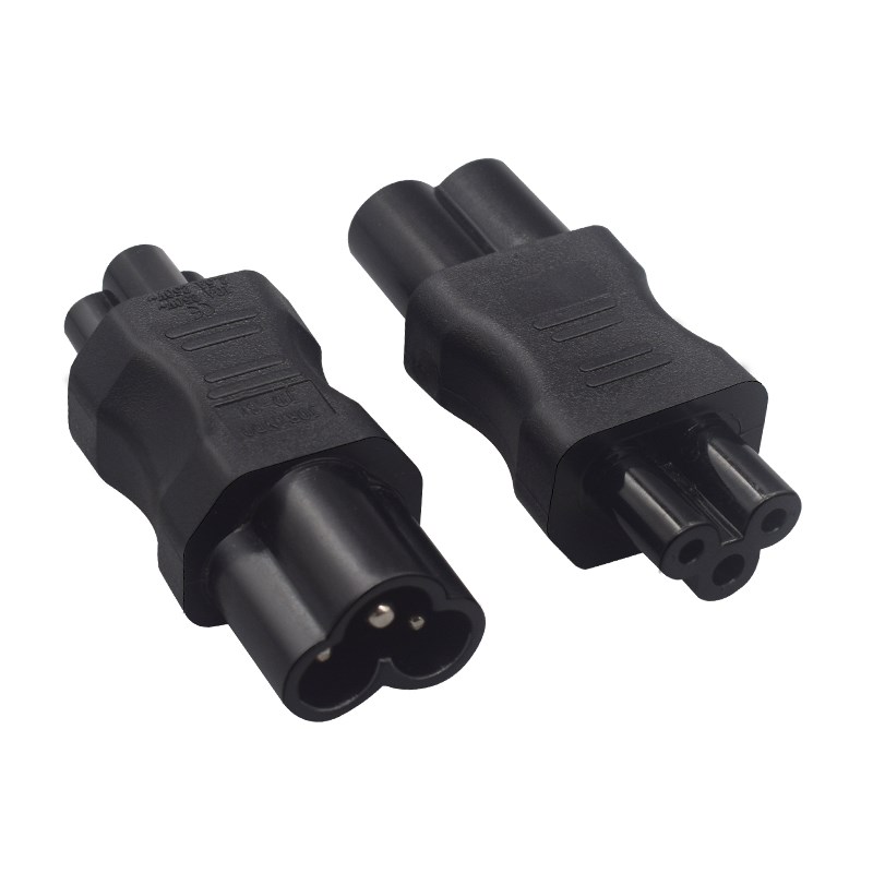 梅花公对母三芯三孔IEC320v C6转C5电源转换插头 服务器机房转接