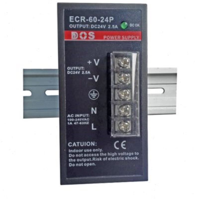 导轨式开关电源ECR-60-24P输出24V2.5A足功率工业电源供应器