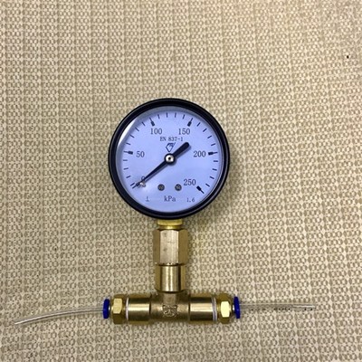 压力表三通 含直径60mm 压力250kpa 压力表和接外径4mm的气管接头
