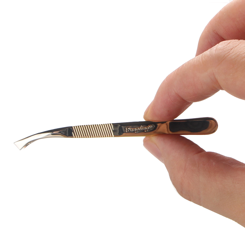 芳龄高品质弯头修眉夹拔胡子眉毛头发小摄子平头斜口不锈钢拔毛钳