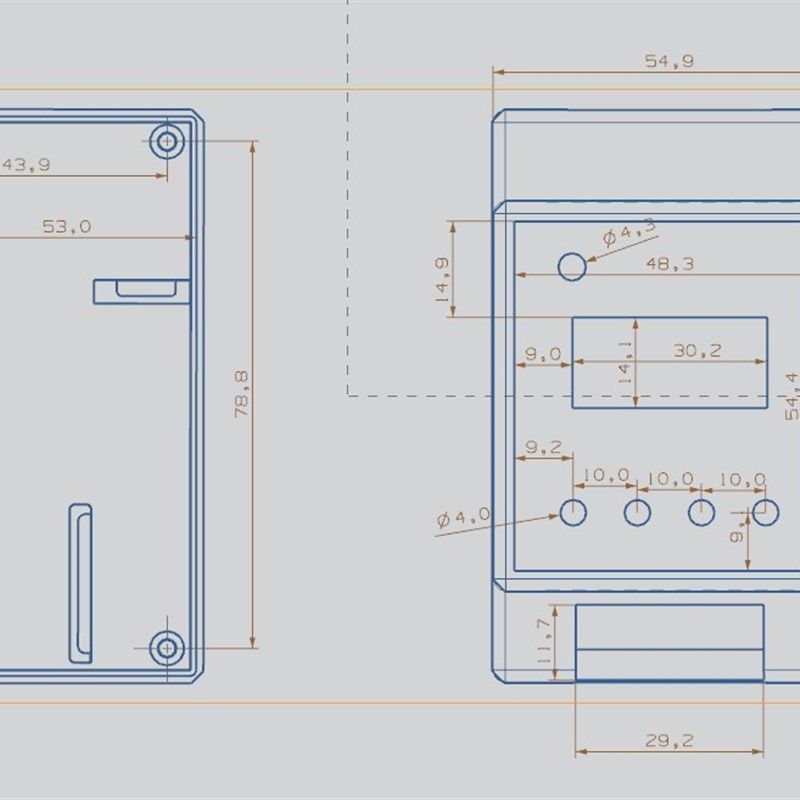 厂家直销 35导轨控制外壳 塑料材外壳 PLC工控盒仪表壳体88*55*44