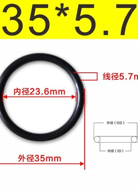 三元乙丙橡胶O型密封圈大全外径30-580粗细5.7mm现货EPDM密封件圈