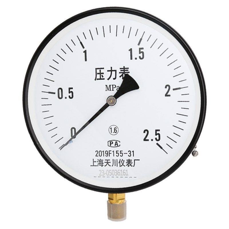 上海天川Y-200径向压力表0-0.6 1 1.6 2.5mpa水压气压锅炉压力表