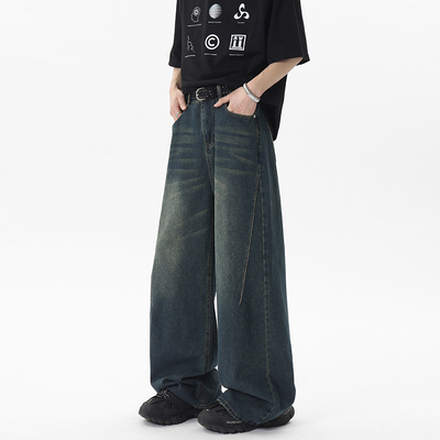 ZSEE美式高街水洗蓝牛仔裤