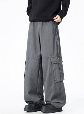 ZSEE工装裤男女秋冬加绒美式高街复古多口袋宽松大码直筒休闲长裤