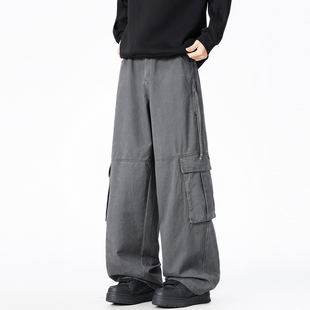 ZSEE工装裤男女秋冬加绒美式高街复古多口袋宽松大码直筒休闲长裤