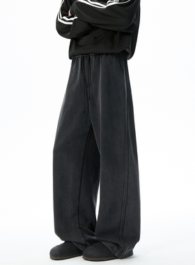 ZSEE秋季新品卫裤男美式潮牌宽松直筒垂感阔腿百搭休闲运动长裤