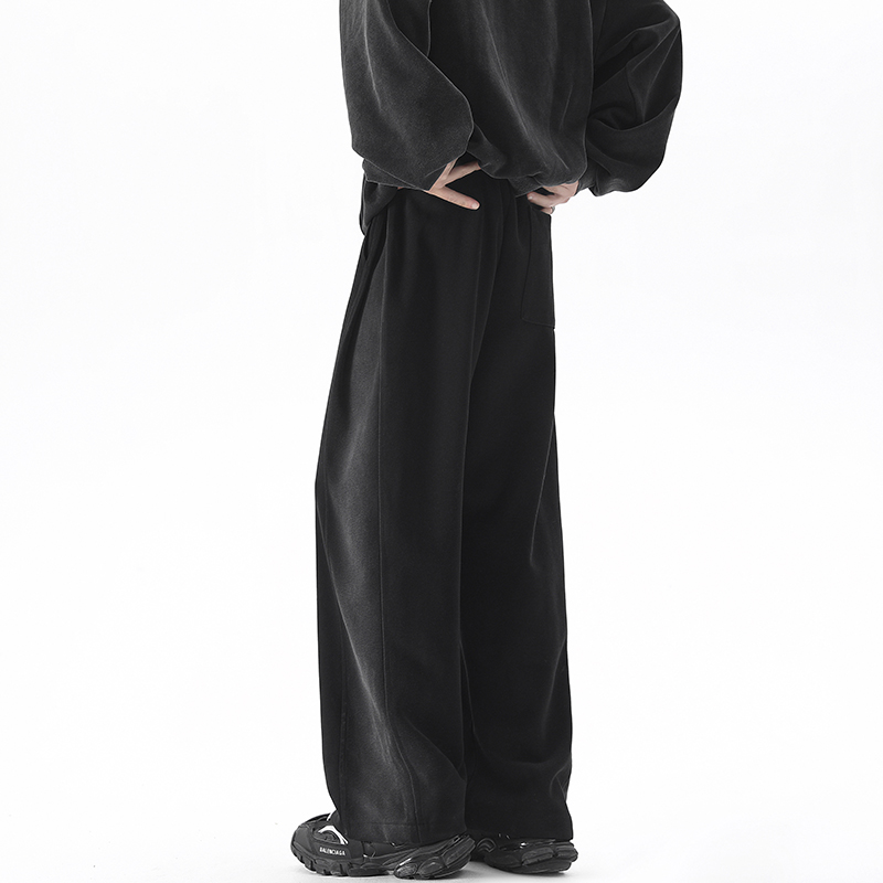 ZSEE水洗磨白秋冬加绒弯刀裤