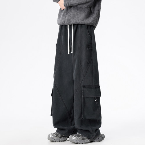 ZSEE秋冬加绒复古大口袋工装裤男