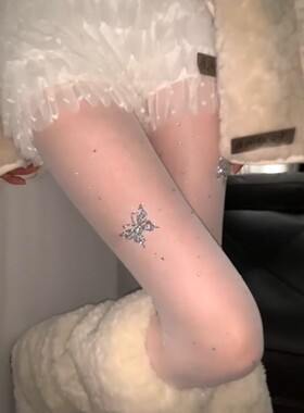 超级buling美腿袜！纯欲辣妹bi入！立体蝴蝶烫钻纯欲辣妹丝袜女