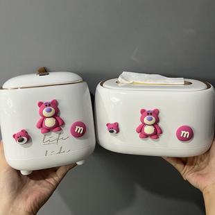 .客厅纸巾盒轻奢茶几家用抽纸盒卡通高级感餐巾纸盒创意弹簧纸抽
