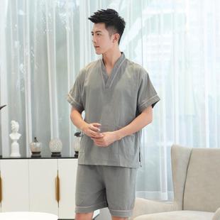 足疗家居服 纯棉汗蒸服男睡衣按摩洗浴中心女款 浴衣新款 大码 套装