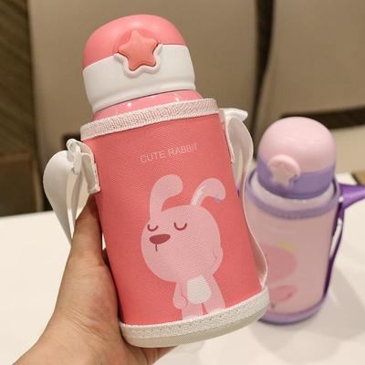 儿童316不锈钢保温杯带吸管学生幼儿园水杯可爱两用便携防漏水壶