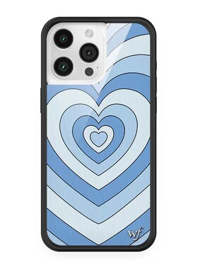 WFWE联名蓝色拿铁爱心苹果16Pro适用iPhone15/14/13ProMax/Plus手机壳WF个性艺术12防摔保护套少女欧美时尚