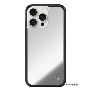 WFWE联名纯色镜面补妆镜子适用适用iPhone15/14/13ProMax/plus苹果16Pro手机壳欧美时尚明星同款防摔保护套