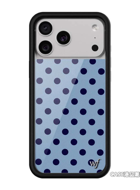 wildflow联名黑/白/蓝/红/黄/粉/棕色波点手机壳适用苹果17Pro新款iPhone16/15/14ProMax/Plus欧美13防摔保护
