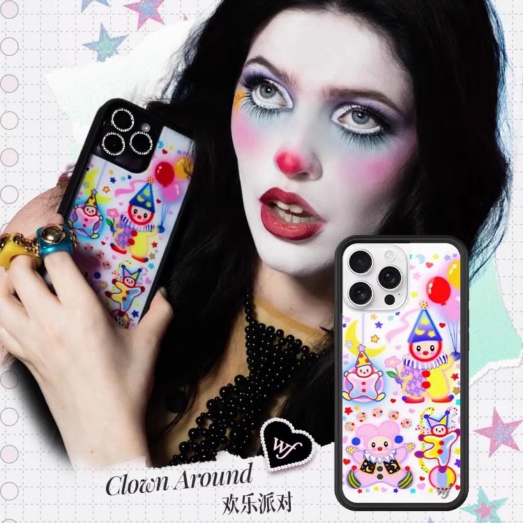 WFwe联名小丑Clown Around欢乐派对适用苹果16Pro手机壳iPhone15/14/13/12ProMax/Plus欧美时尚WF防摔保护
