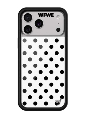 WFWE联名白波点黑波点野花WF手机壳适用苹果17ProMax/iPhone16/15/14/13/12/Pro/Max防摔小狗欧美17硬壳保护