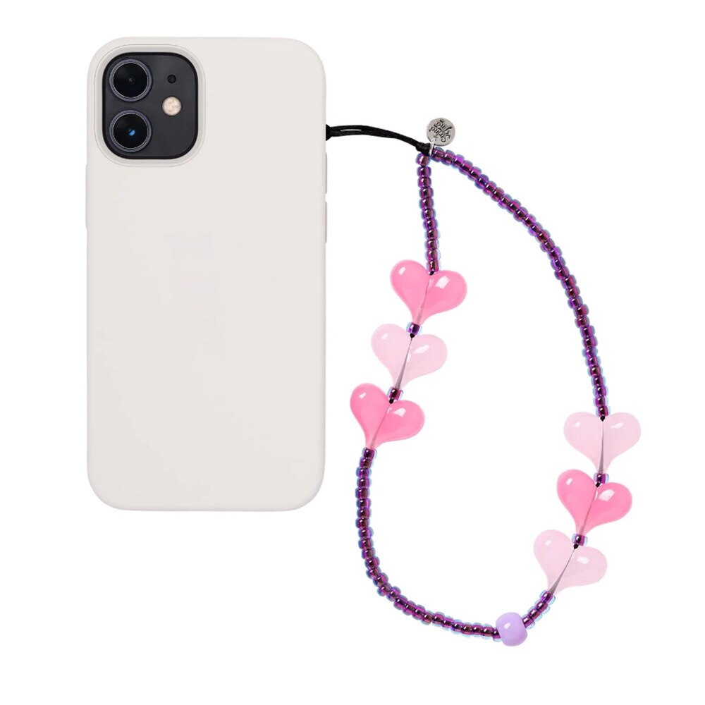 WFWE红桃爱心米珠手工串珠手机链ins日韩风手机壳挂链潮牌挂绳