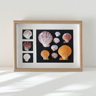 创意diy立体中空贝壳收藏画框摆件衍纸永生干花保存贝壳相框架