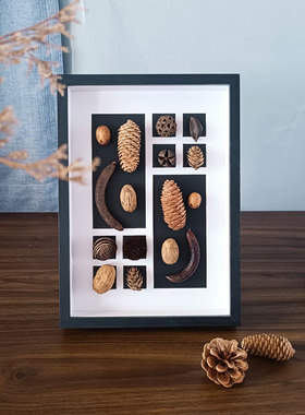 中空3cm48宫格16宫格24空格相框diy手工贝壳标本果实植物装饰画框