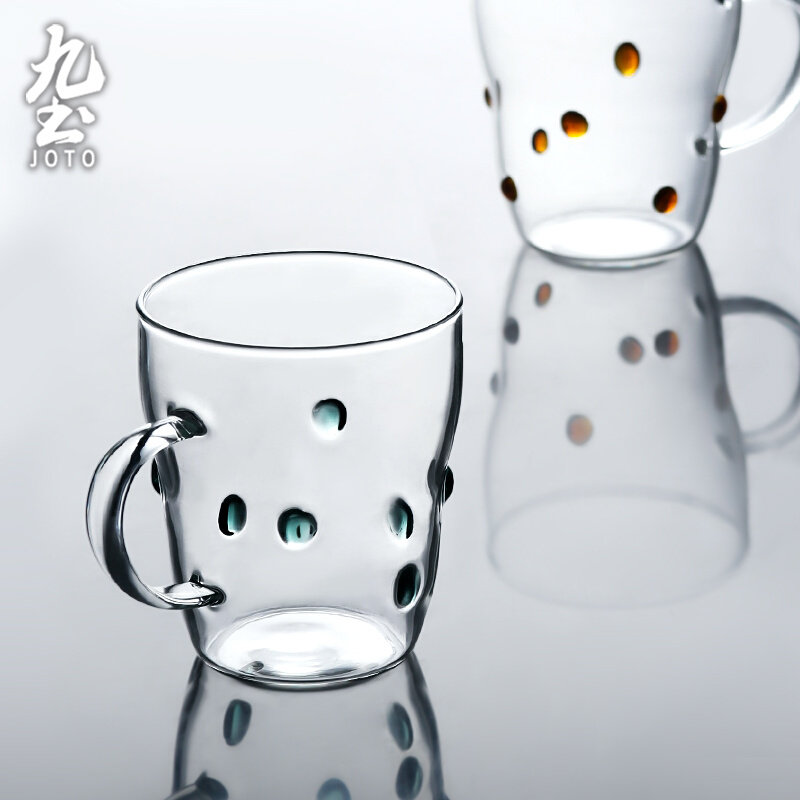 九土耐热玻璃杯把手水杯简约牛奶杯咖啡杯杯子办公室水杯喝水杯子