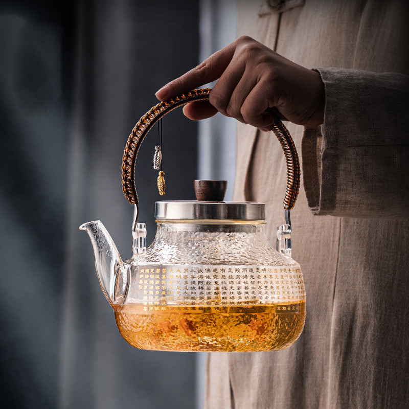 中式心经蒸煮喷淋式两用茶壶玻璃电陶炉专用煮茶小型电陶炉煮茶壶