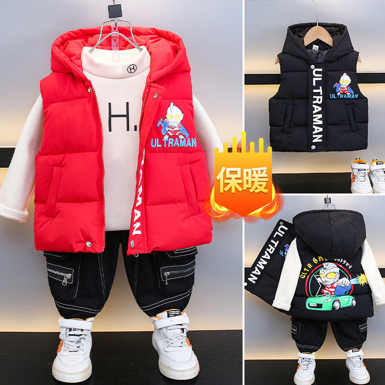 梭织连帽(不可脱卸)常规款羽绒拉链马甲,童装/婴儿装/亲子装,马甲,淘宝优惠券,粉丝福利购,淘宝优惠卷