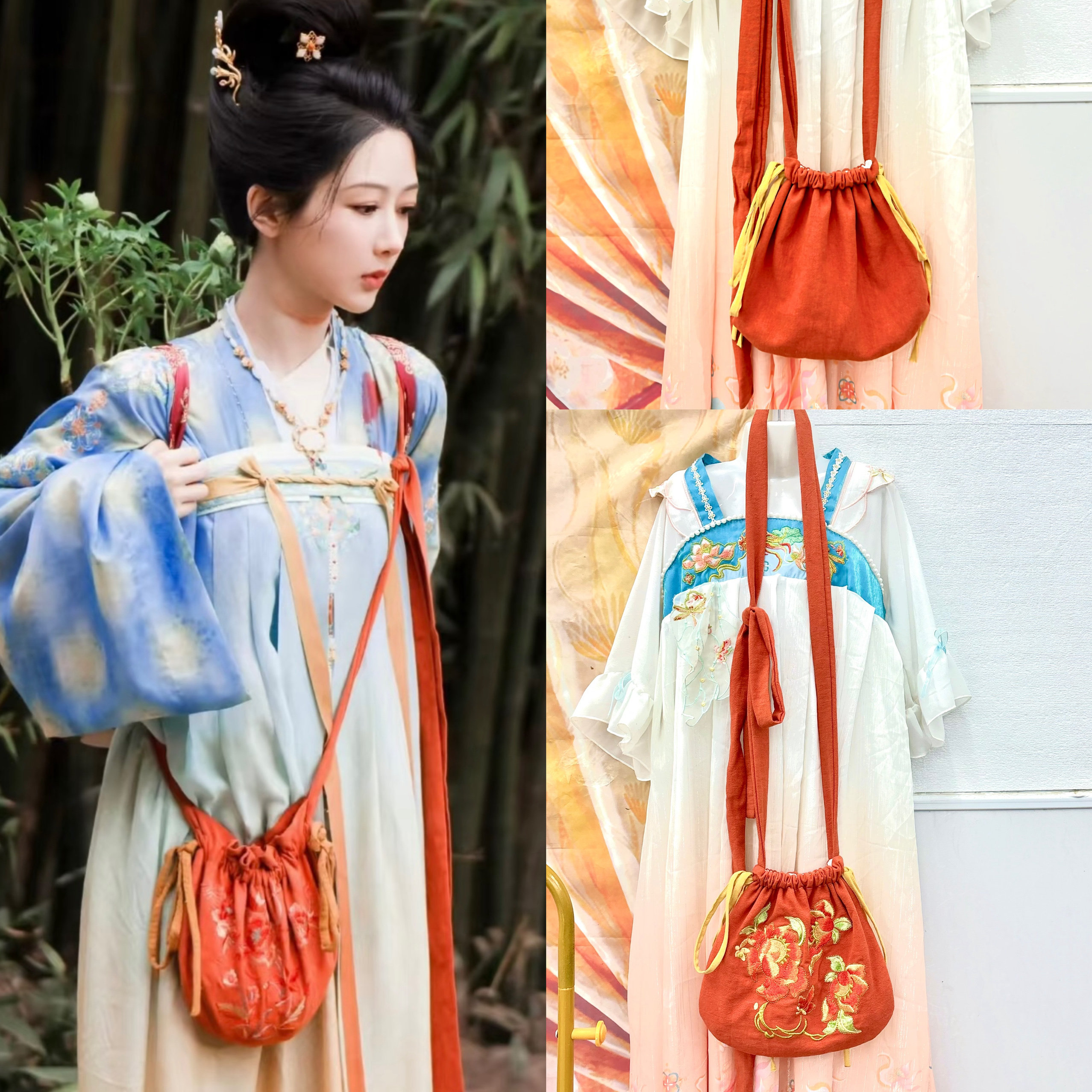 国色芳华汉服配饰斜挎包原创古风汉服包包休闲斜挎手提包民族风