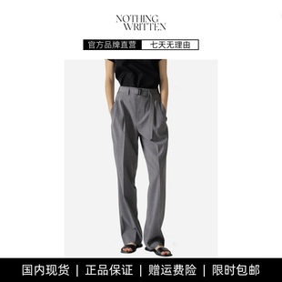 WRITTEN灰色西装 NOTHING 裤 女显瘦阔腿裤 直筒长裤 休闲裤 现货