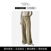 现货 NOTHING WRITTEN休闲裤 女宽松阔腿高腰显瘦直筒裤 托地裤