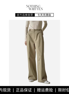 【现货】NOTHING WRITTEN休闲裤女宽松阔腿高腰显瘦直筒裤托地裤