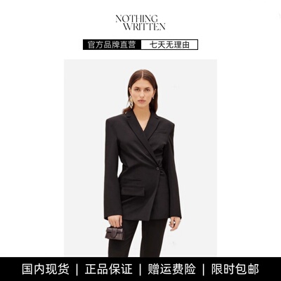 【现货】NOTHING WRITTEN小众西服春秋羊毛双排扣休闲西装外套女