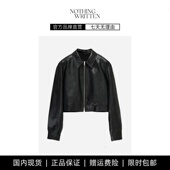 NOTHING 现货 WRITTEN短皮衣外套设计感小众黑色宽松夹克上衣