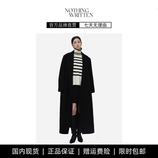【现货】NOTHING WRITTEN羊毛大衣女秋冬阔版加长极简呢子外套女