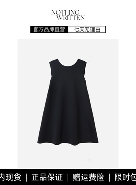 【现货】NOTHING WRITTEN A字法式连衣裙高级感空气层黑色无袖裙