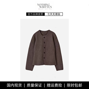 【现货】NOTHING WRITTEN标准版型羊毛针织开衫黑色秋冬新品毛衣