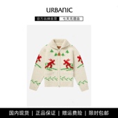 圣诞麋鹿氛围感毛衣外套女 24韩版 现货 urbanic30羊毛针织开衫