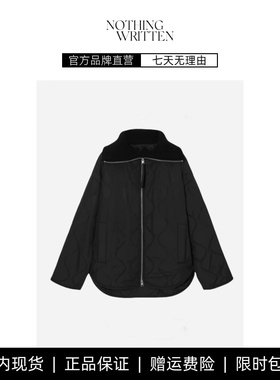 【现货】NOTHING WRITTEN休闲版型罗纹翻领绗缝外套黑色秋季新品