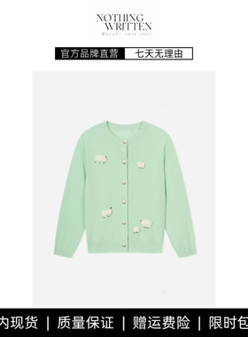 【现货】NOTHING WRITTEN小羊针织开衫洋气休闲刺绣毛衣上衣外套