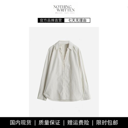 【现货】NOTHING WRITTEN休闲版型敞口领通勤衬衫春新品休闲衬衣
