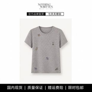 【现货】NOTHING WRITTEN短袖T恤休闲风百搭显瘦圆领印花卡通上衣