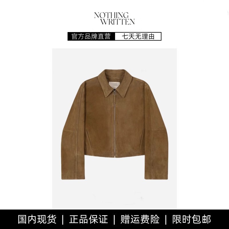 【现货】NOTHING WRITTEN皮衣宽松经典复古做旧拉链翻领夹克外套,女装/女士精品,大码套装,淘宝优惠券,粉丝福利购,淘宝优惠卷