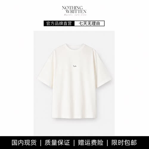 【现货】NOTHING WRITTEN棉T恤棉汗布宽松短袖印花圆领休闲上衣女