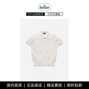【现货】the barnnet翻领针织短袖女 新款韩系修身纯色套头POLO衫