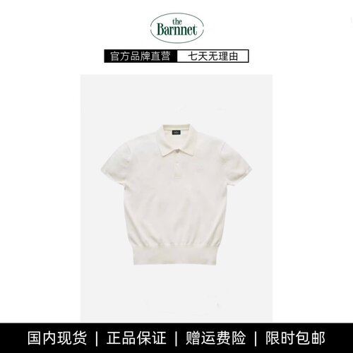【现货】the barnnet翻领针织短袖女 新款韩系修身纯色套头POLO衫