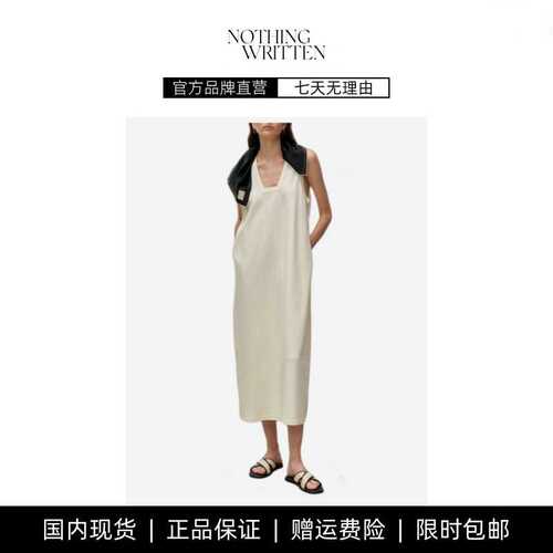 【现货】NOTHING WRITTEN北欧极简风廓形方领无袖连衣裙背心长裙