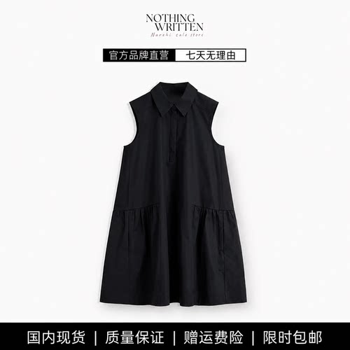 【现货】NOTHING WRITTEN标准版型无袖衬衫式迷你连衣裙夏季新品