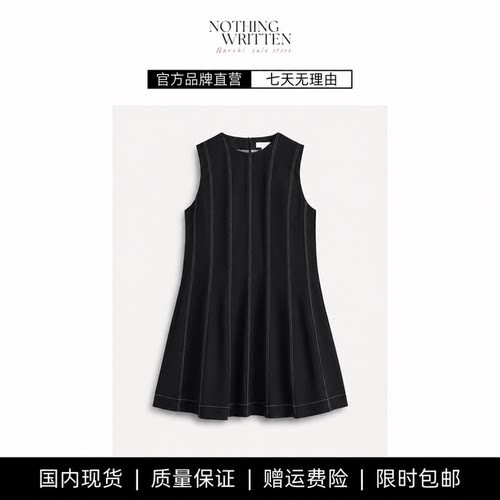 【现货】NOTHING WRITTEN夏季新品标准版型亚麻百褶迷你连衣裙