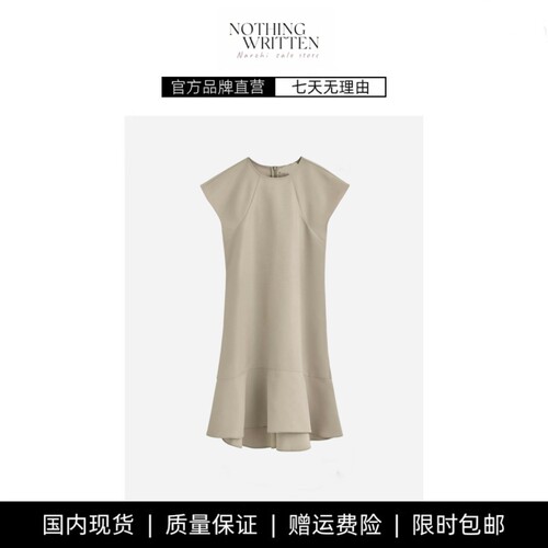 【现货】NOTHING WRITTEN休闲版型圆领荷叶边连衣裙夏季新品